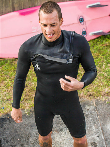 Volcom Modulator 2/2mm Long Sleeve Chest Zip Spring Wetsuit - Black