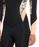 O'Neill Women's Bahia 3/2mm Steamer Back Zip Wetsuit - Black Wild Papaya