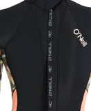 O'Neill Women's Bahia 3/2mm Steamer Back Zip Wetsuit - Black Wild Papaya